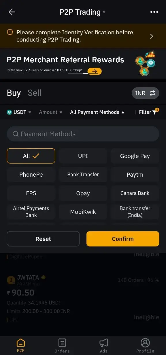 Bybit mobile deposit in INR for Indian traders
