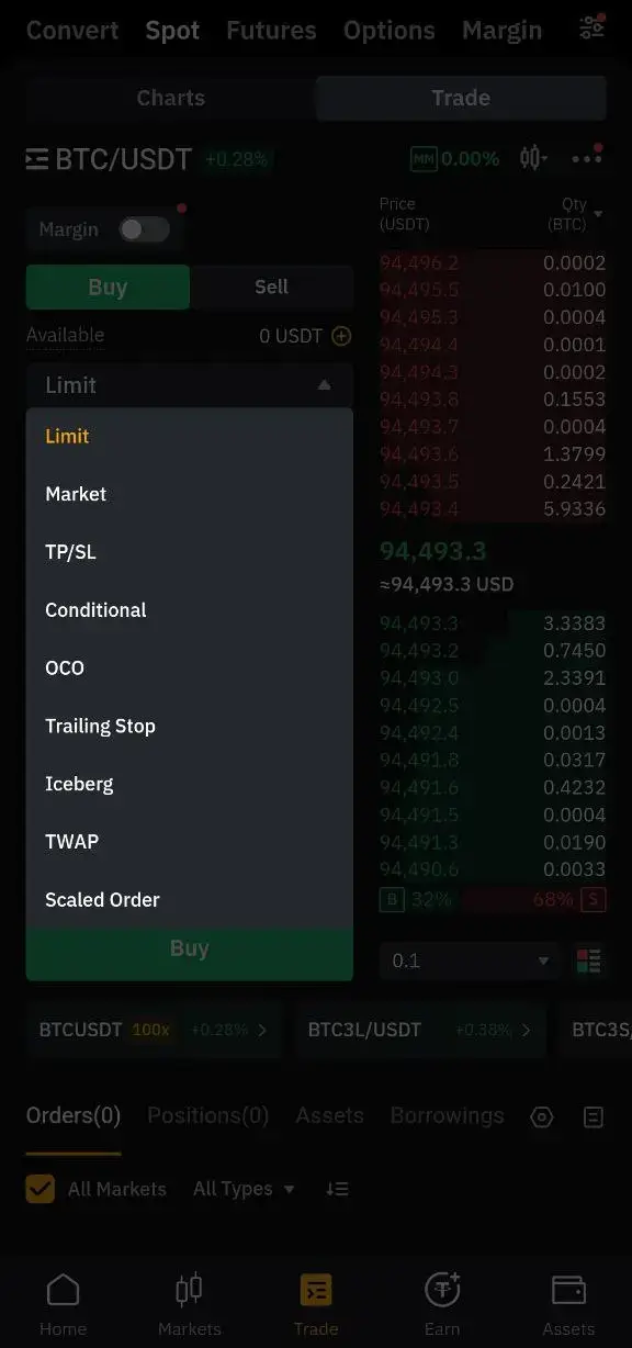 Bybit mobile order types for Indian traders