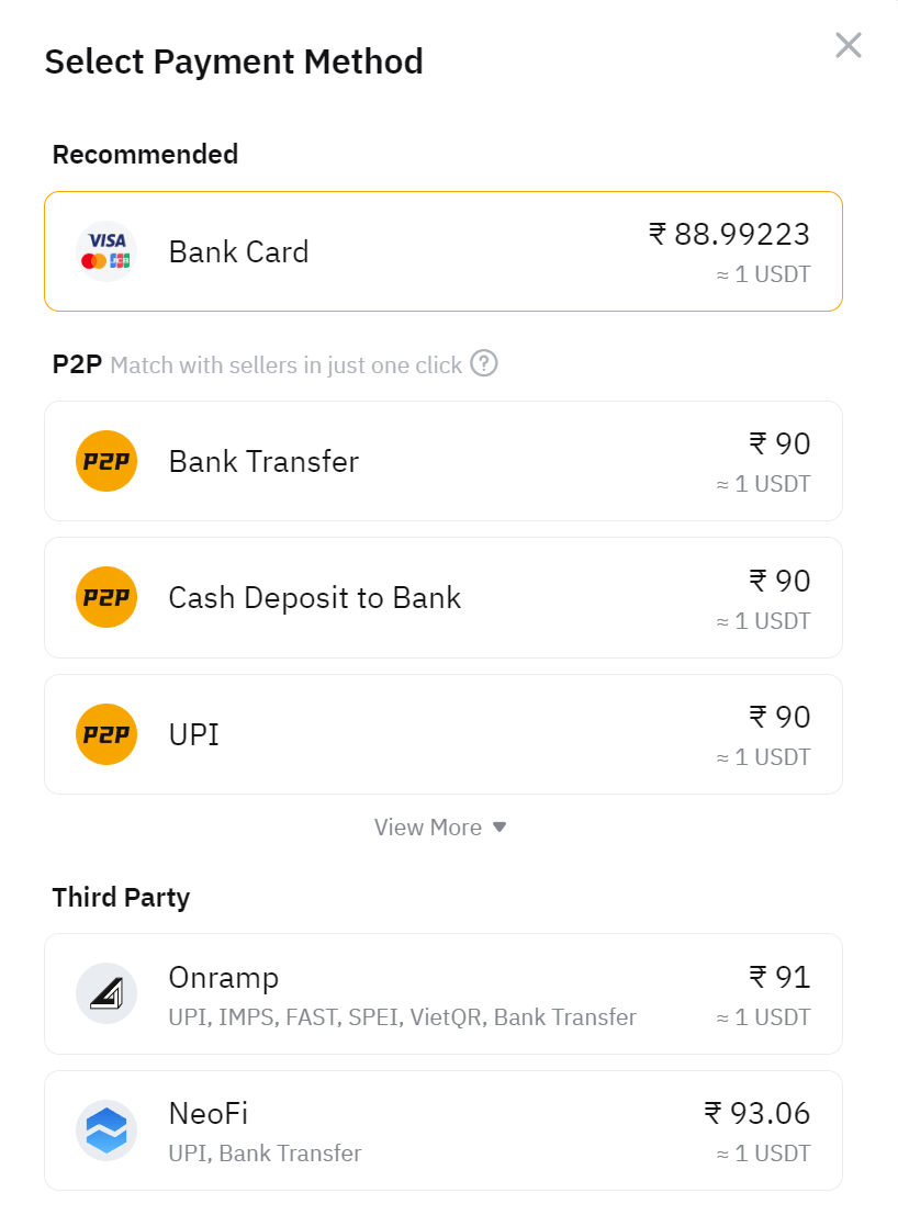 Bybit third-party payment methods for Indian traders